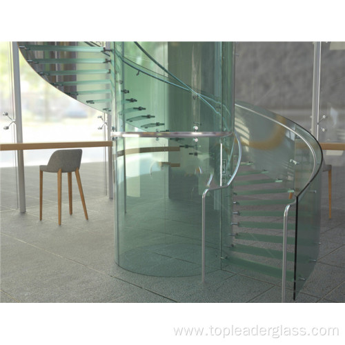 Bent curved tempered glass curved for building architecture